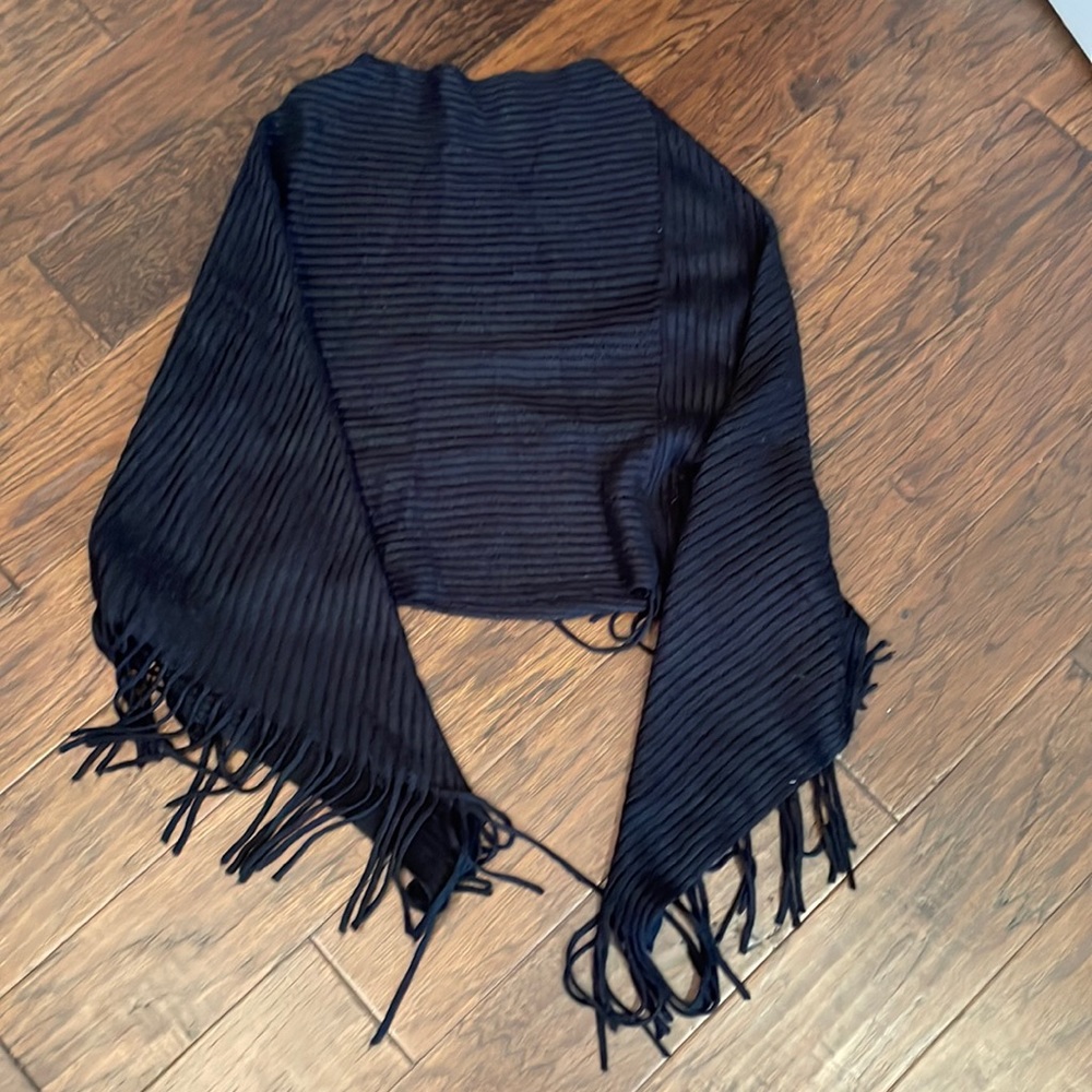 Black sweater poncho